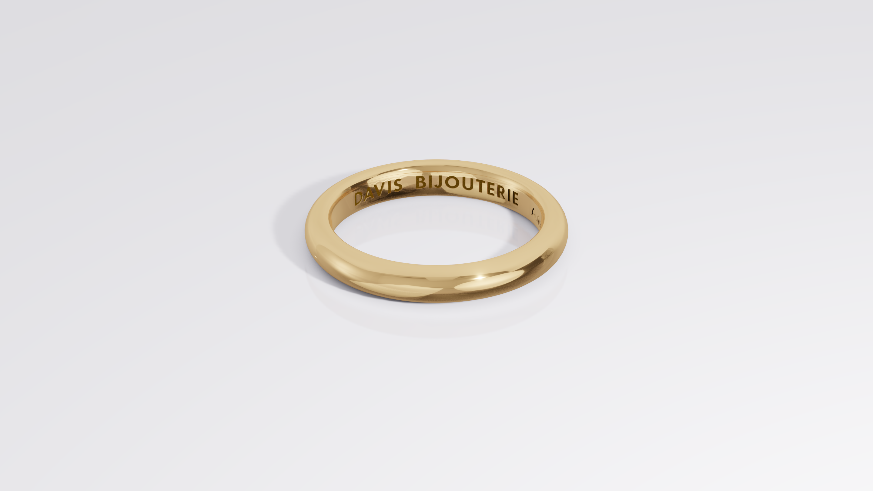 3mm Round Band Yellow Gold