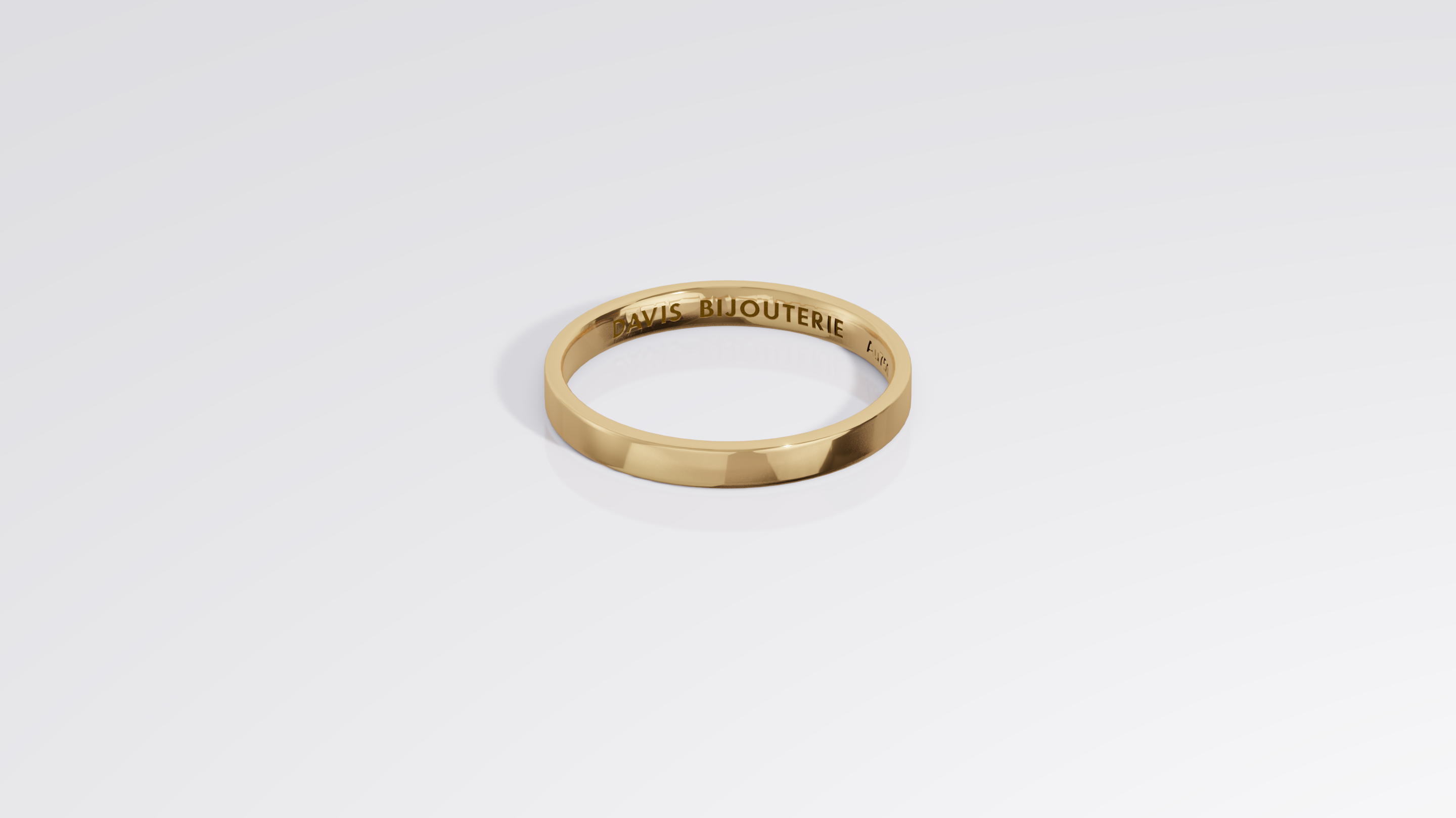 Ultrathin Flat Band Yellow Gold