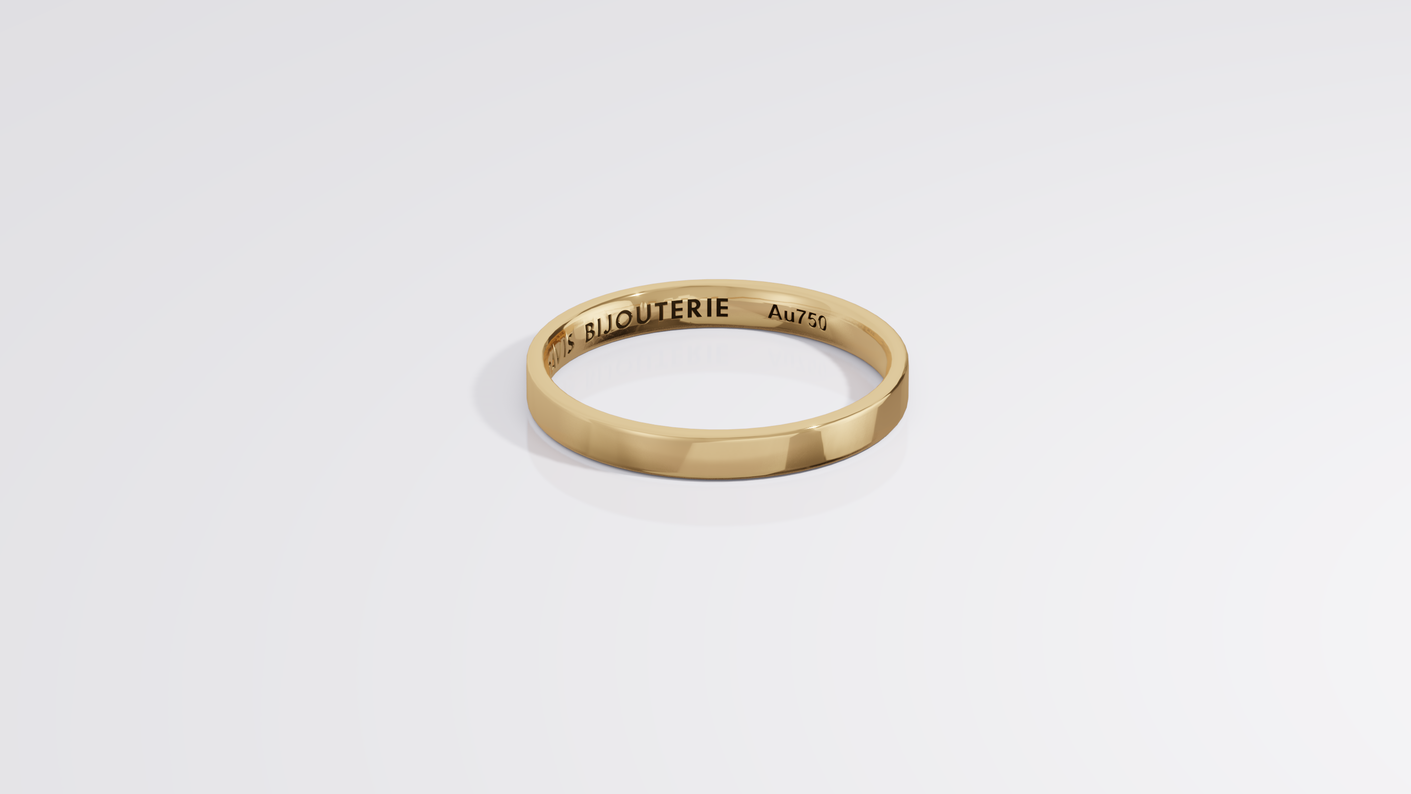 Ultrathin Flat Band Yellow Gold