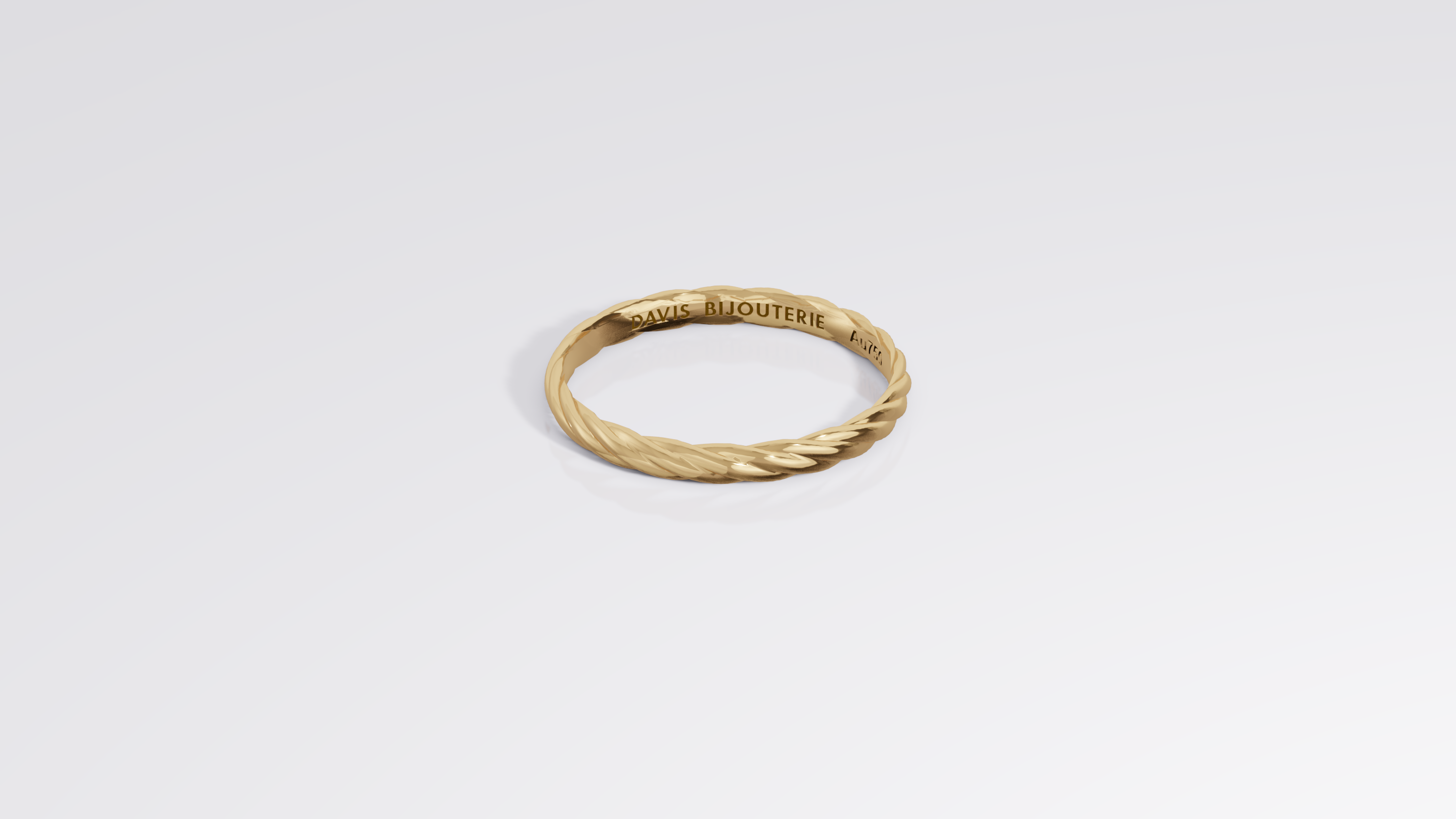 Ultrathin Rope Band Yellow Gold