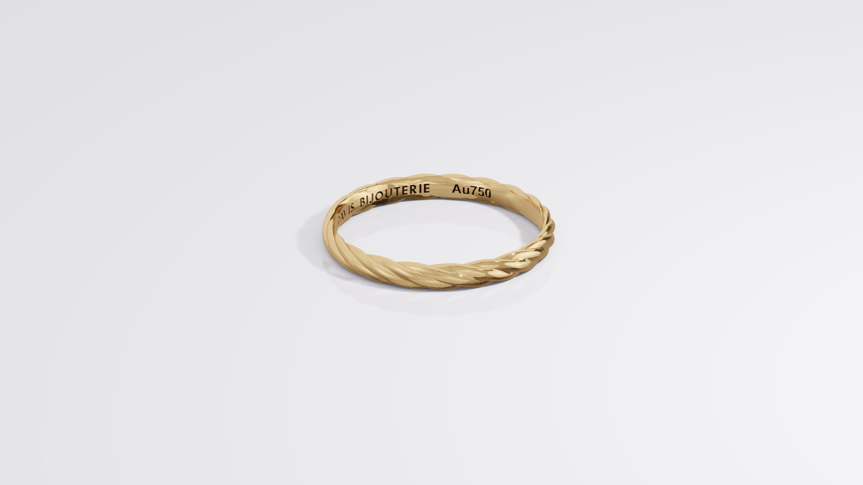Ultrathin Rope Band Yellow Gold