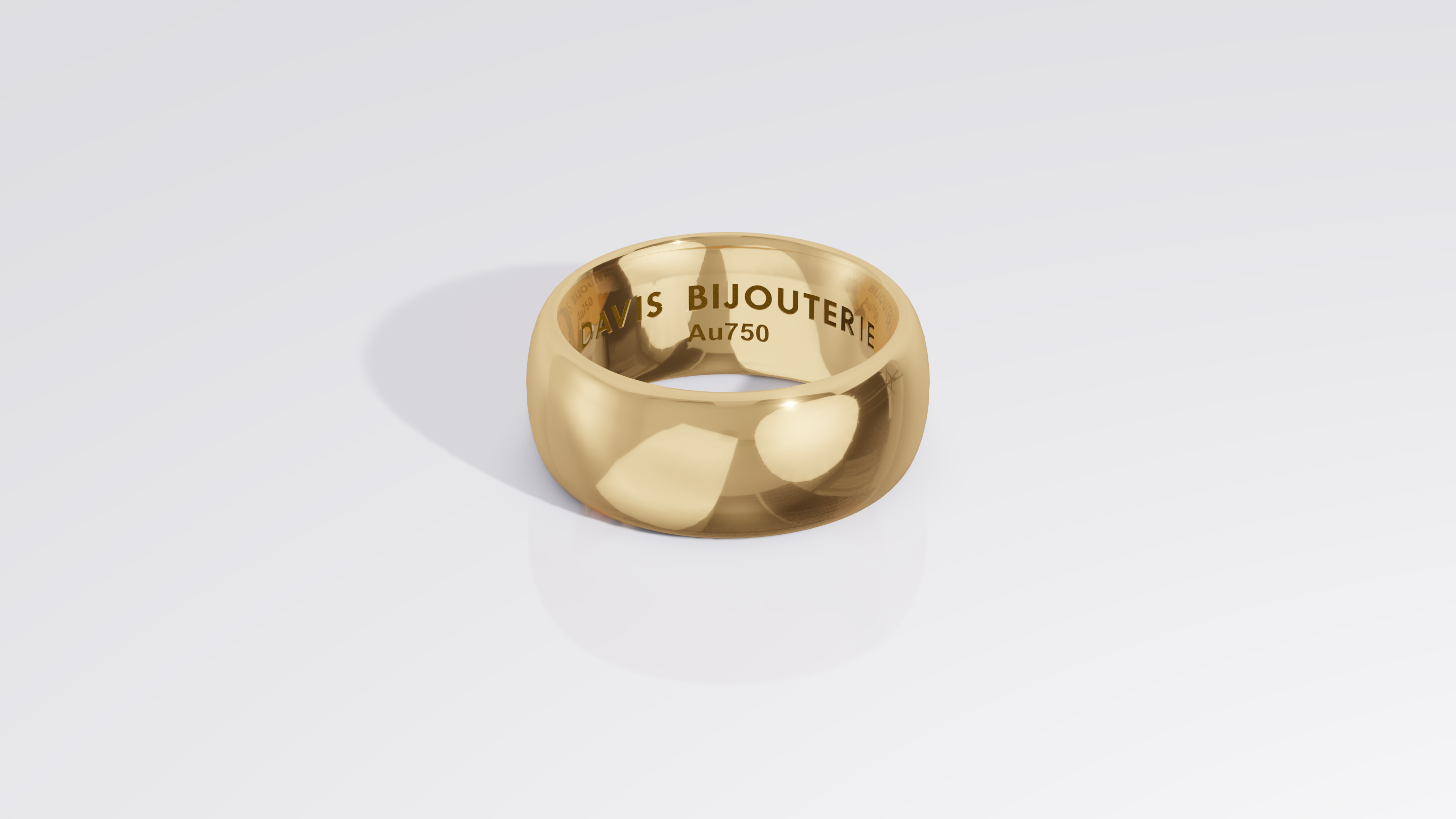 8mm Cigar Band Yellow Gold