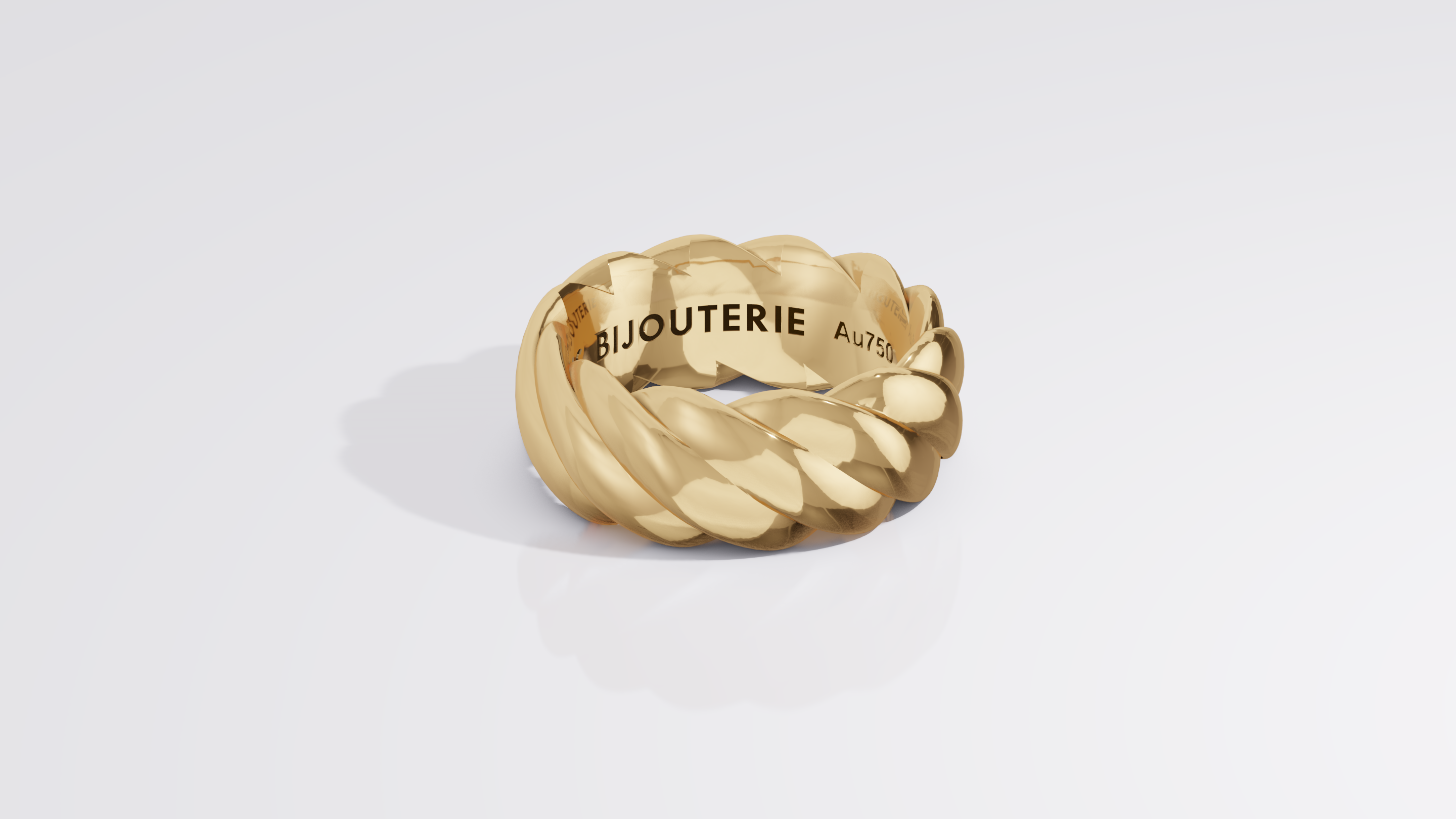 8mm Rope Band Yellow Gold