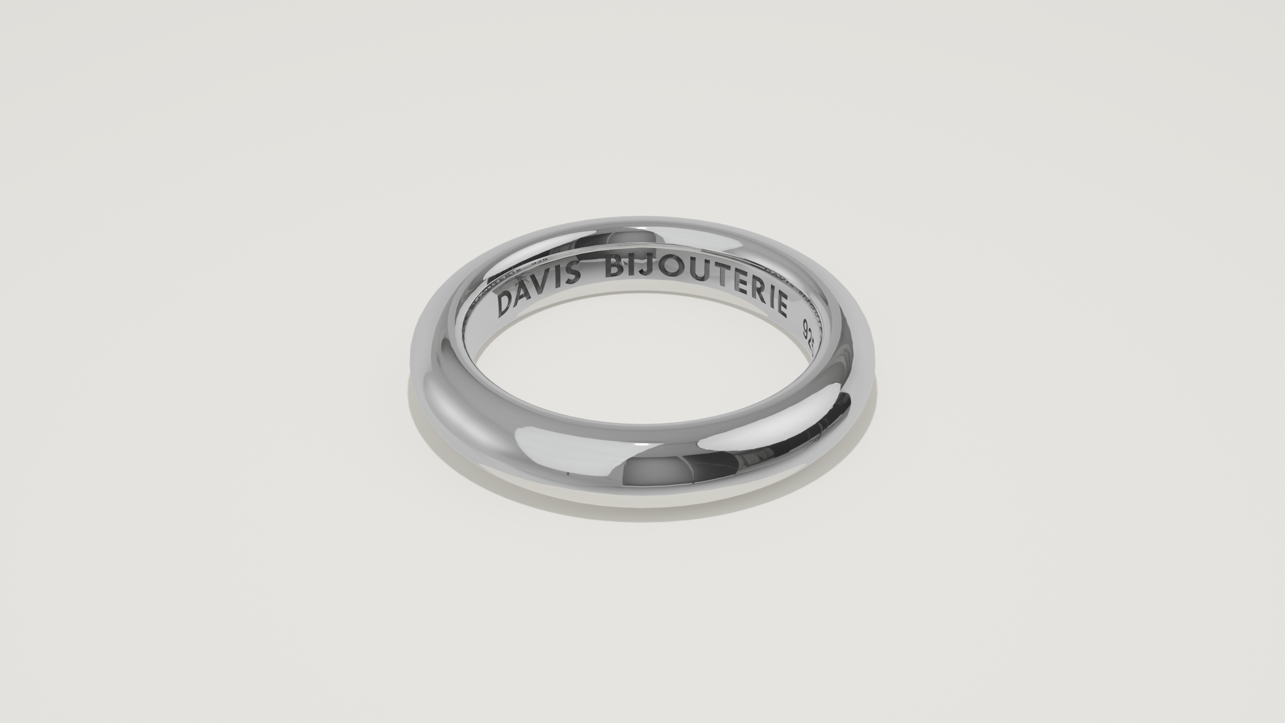 4mm Round Band Sterling Silver