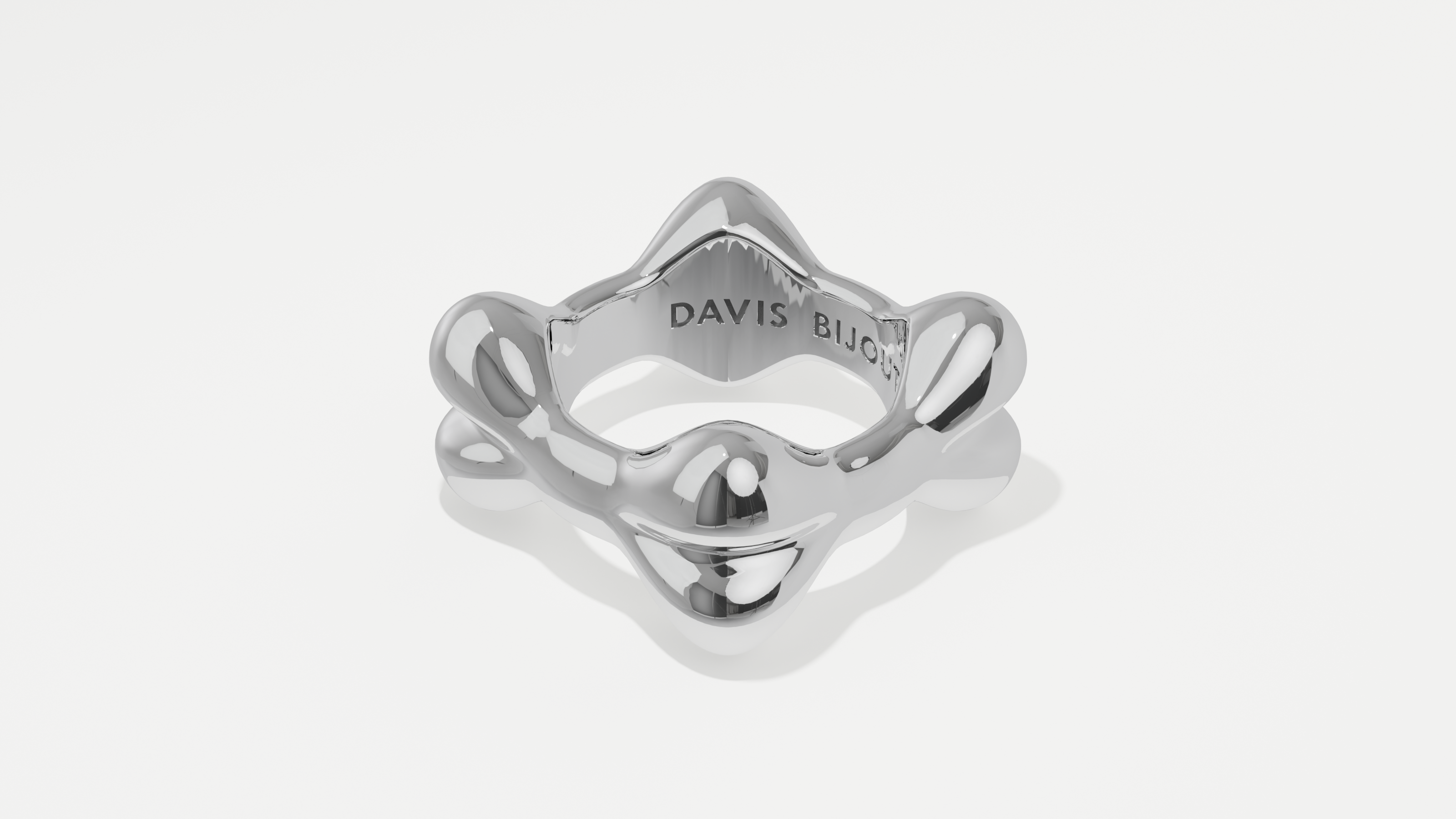Bone Ribbon Ring Sterling Silver