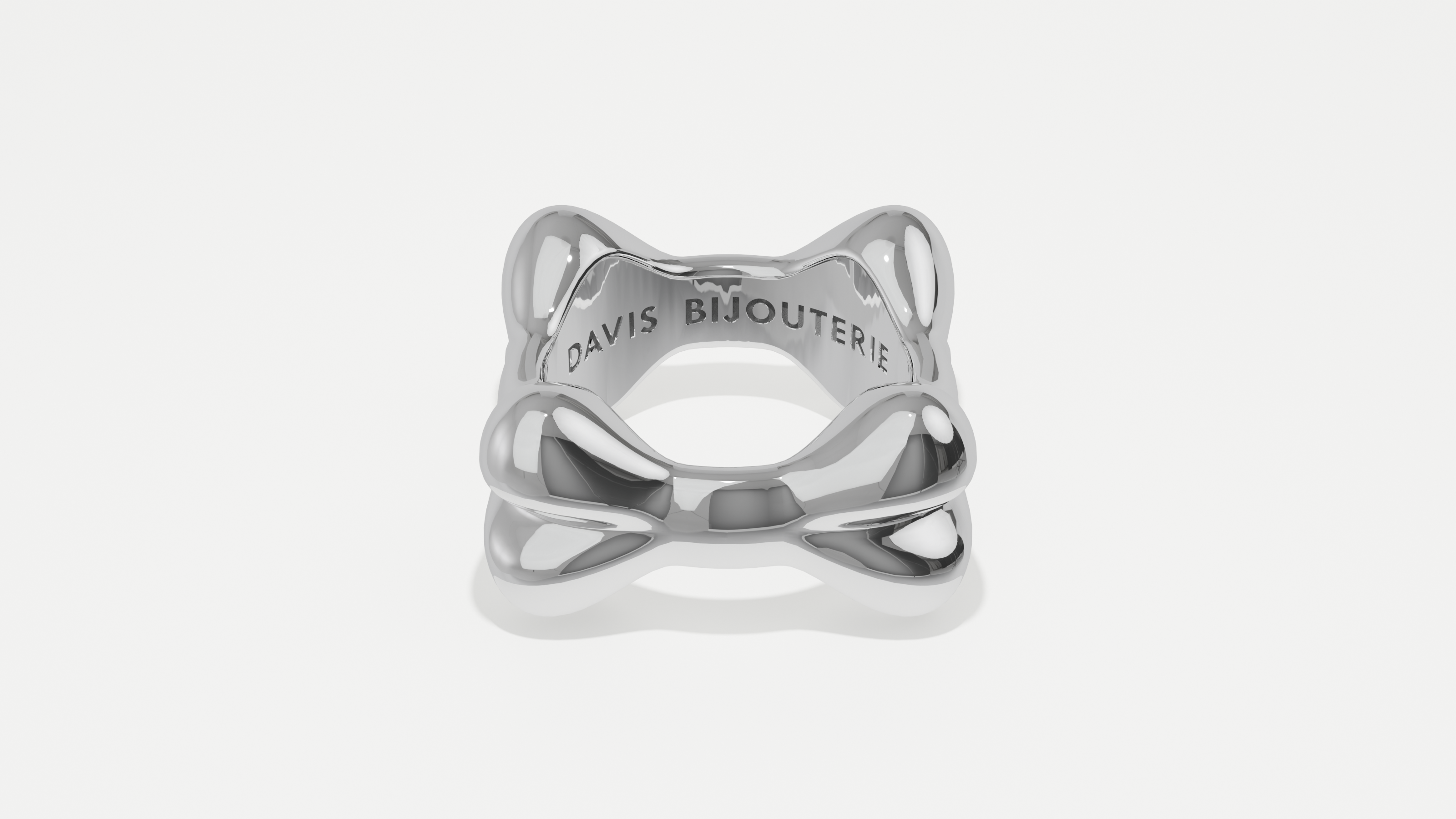 Bone Ribbon Ring Sterling Silver