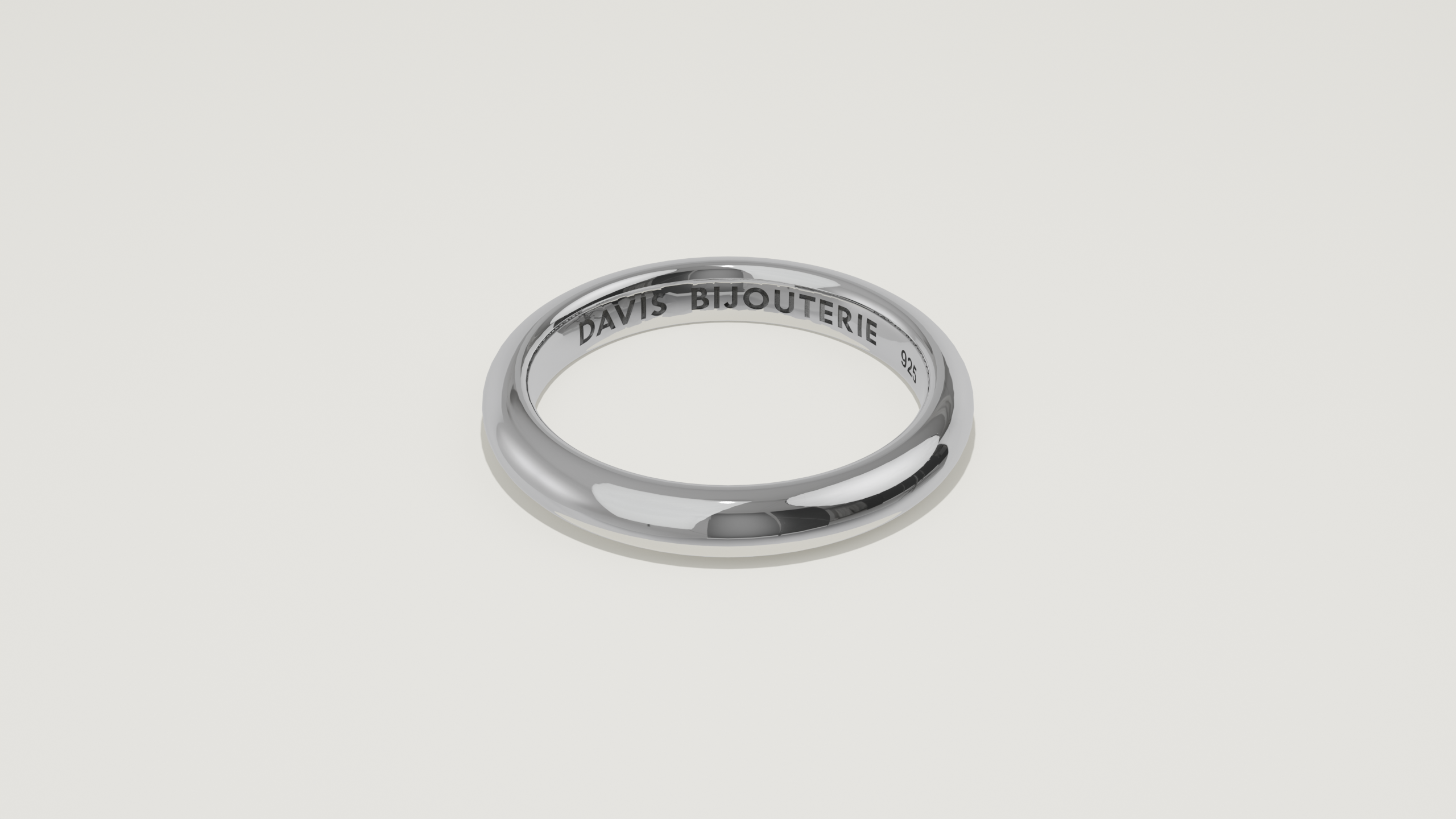 3mm Round Band Sterling Silver