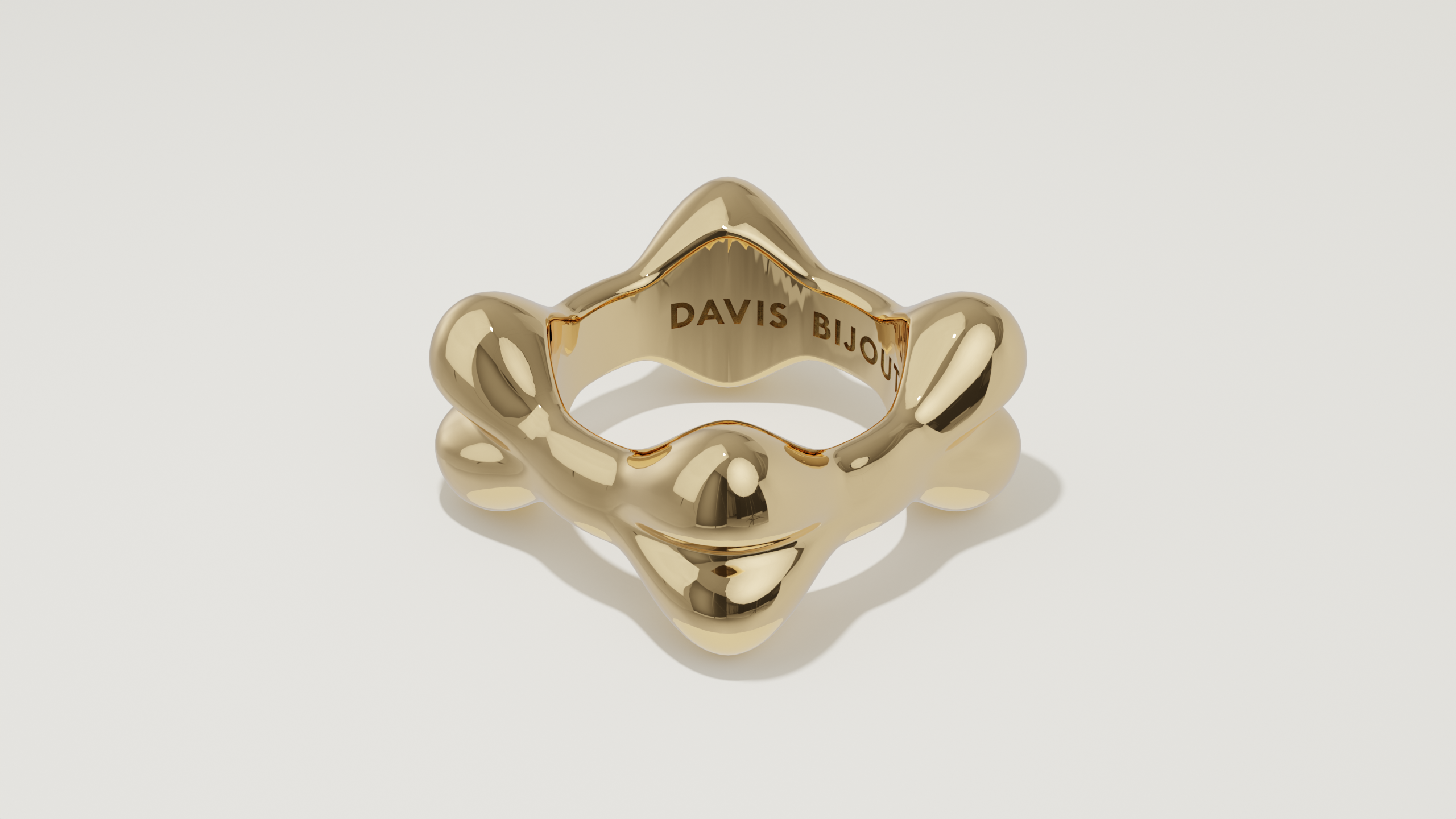 Bone Ribbon Ring Yellow Gold