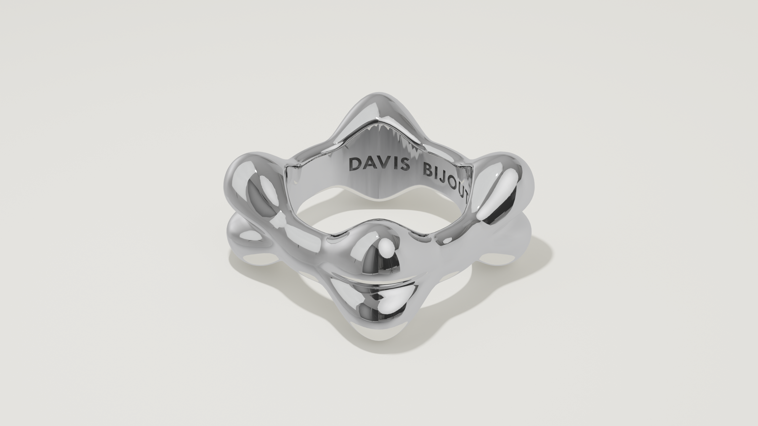 Bone Ribbon Ring Sterling Silver