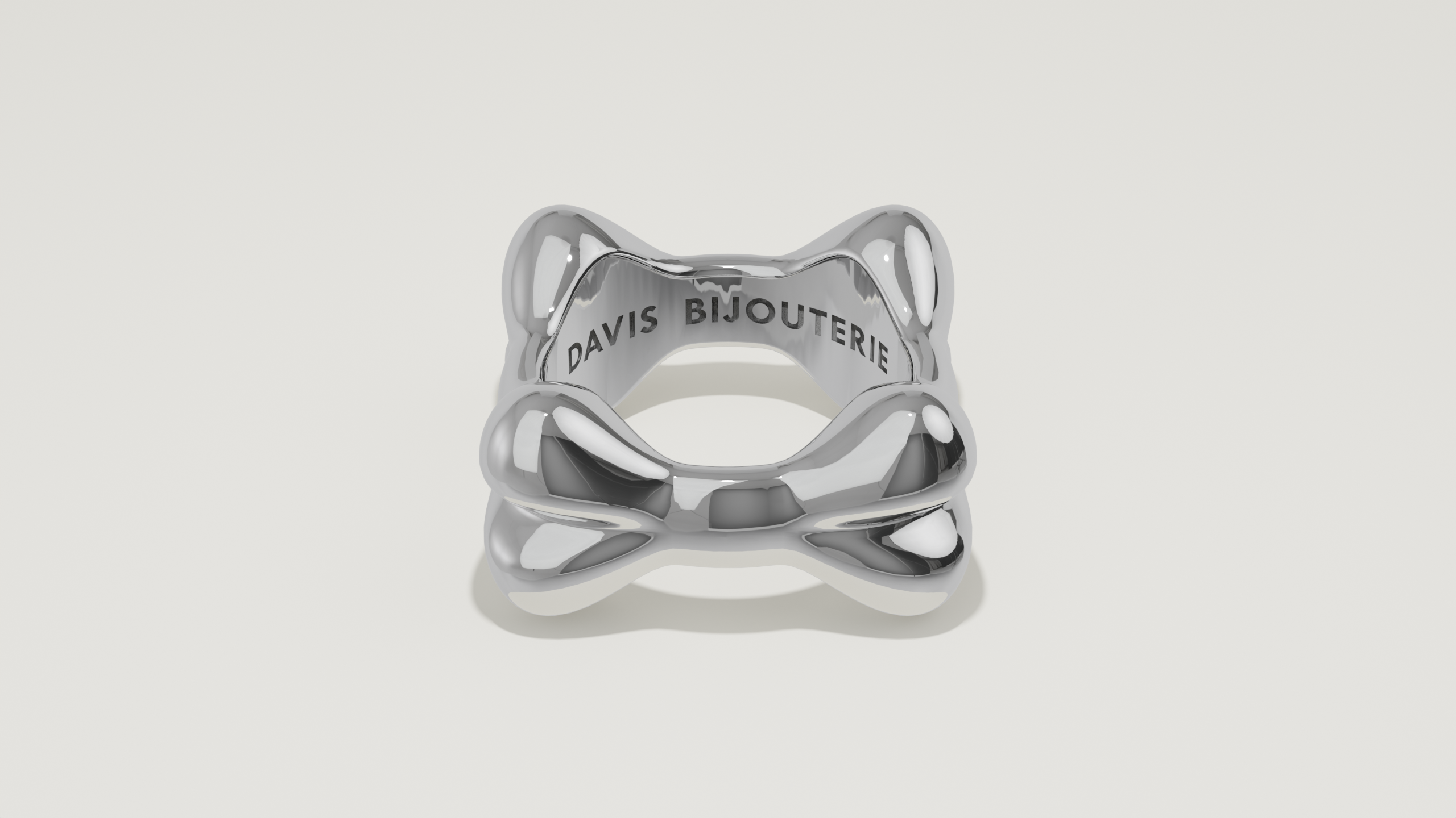 Bone Ribbon Ring Sterling Silver