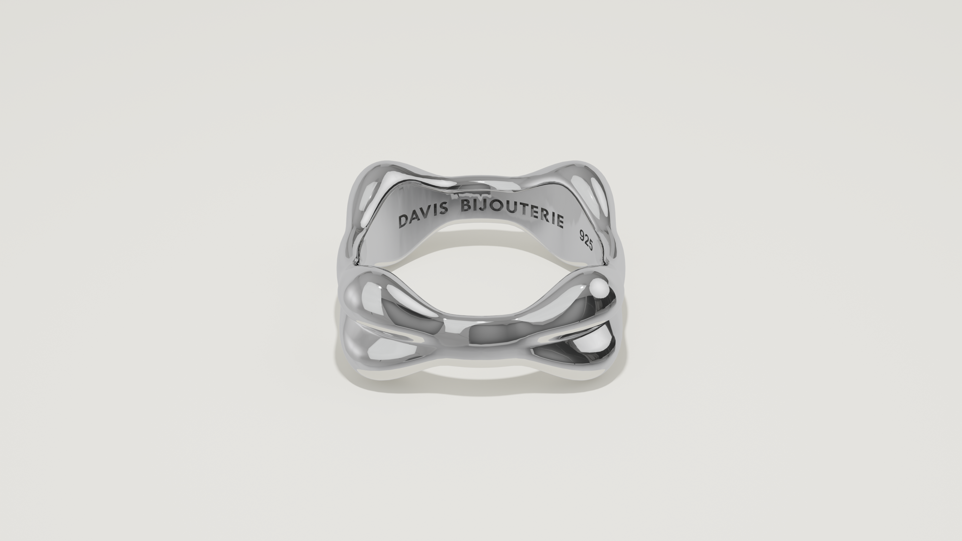 Petite Bone Ribbon Ring Sterling Silver