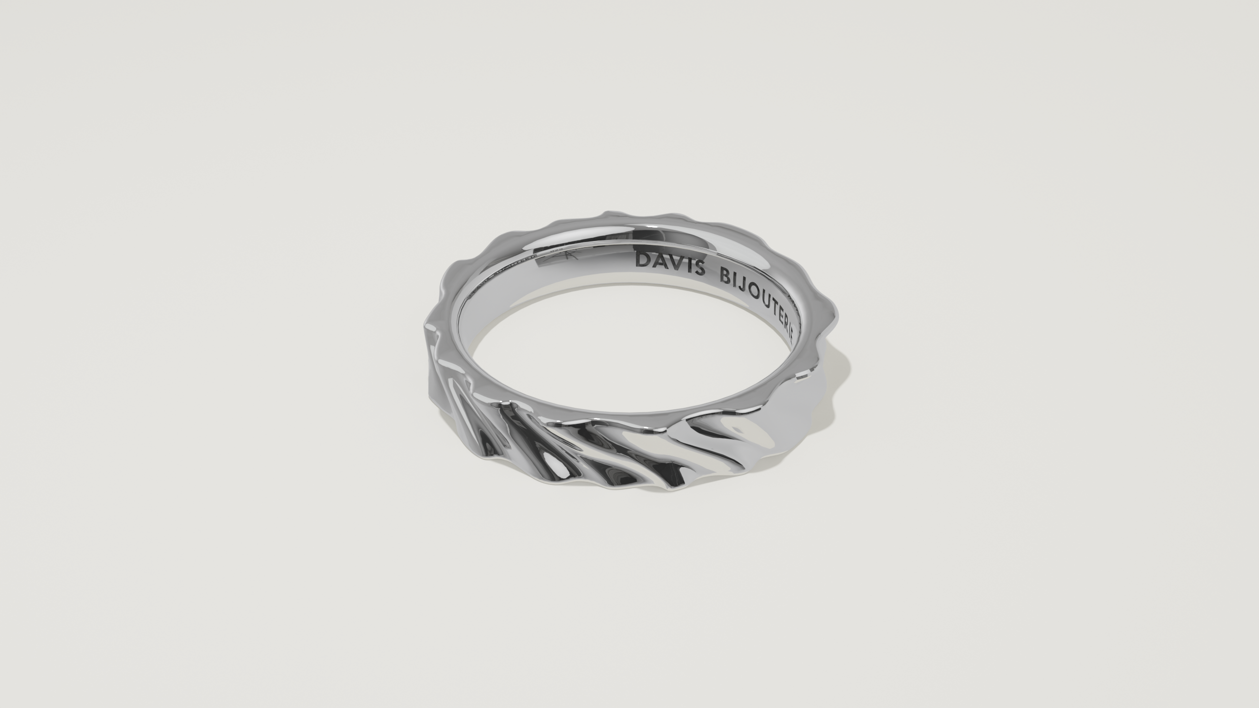 4mm Cascade Flat Band Sterling Silver