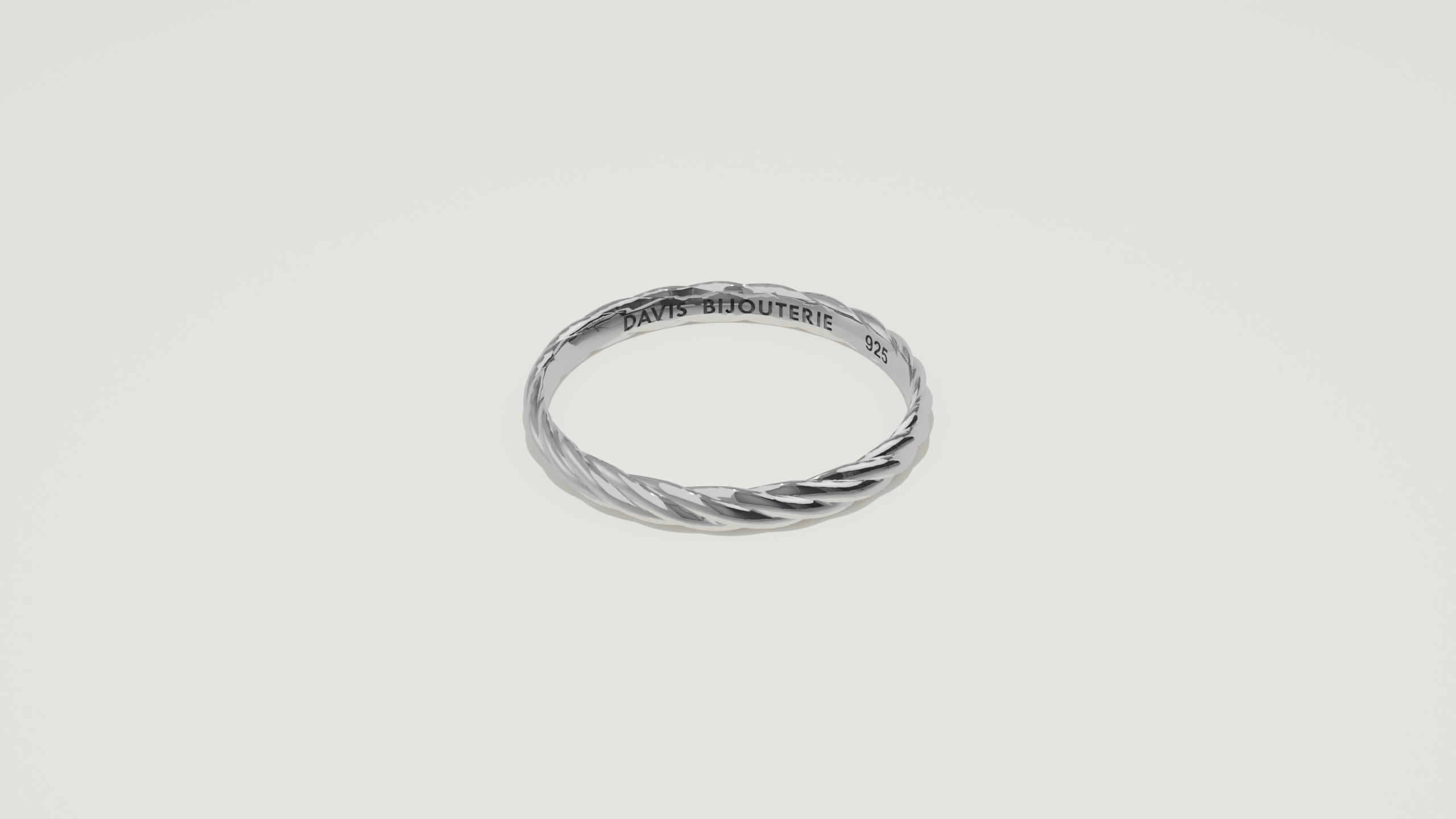 Ultrathin Rope Band Sterling Silver
