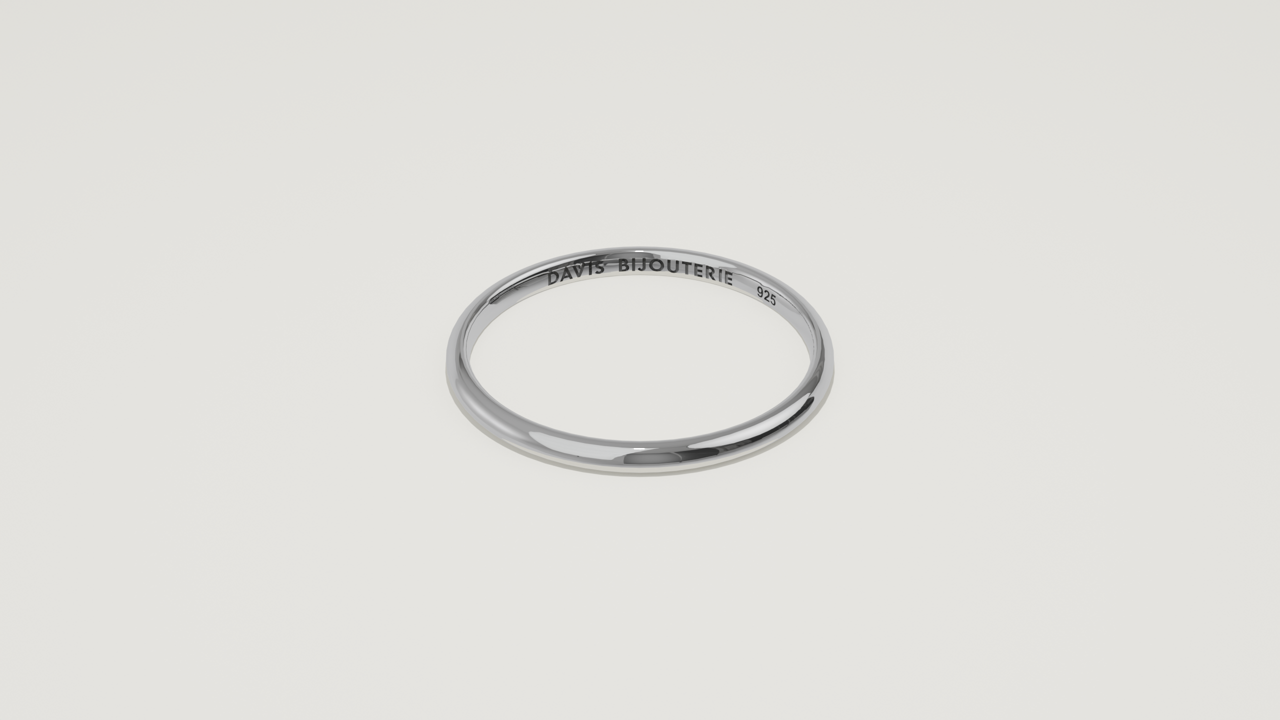 Ultrathin Round Band Sterling Silver