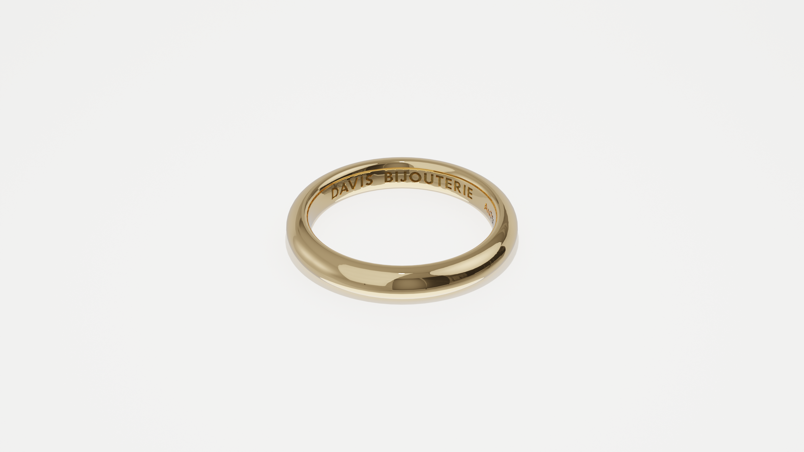 3mm Round Band Yellow Gold