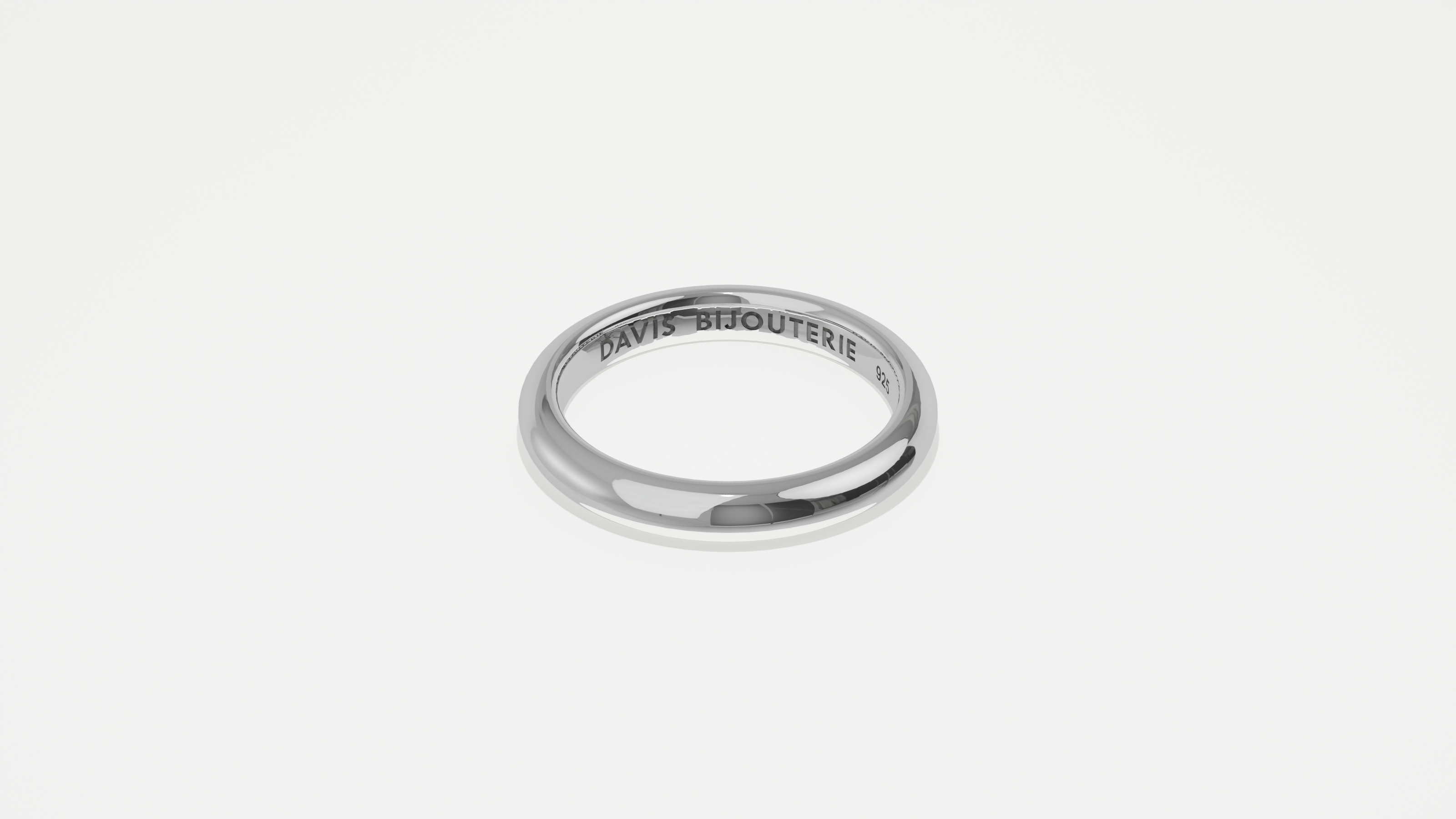 3mm Round Band Sterling Silver