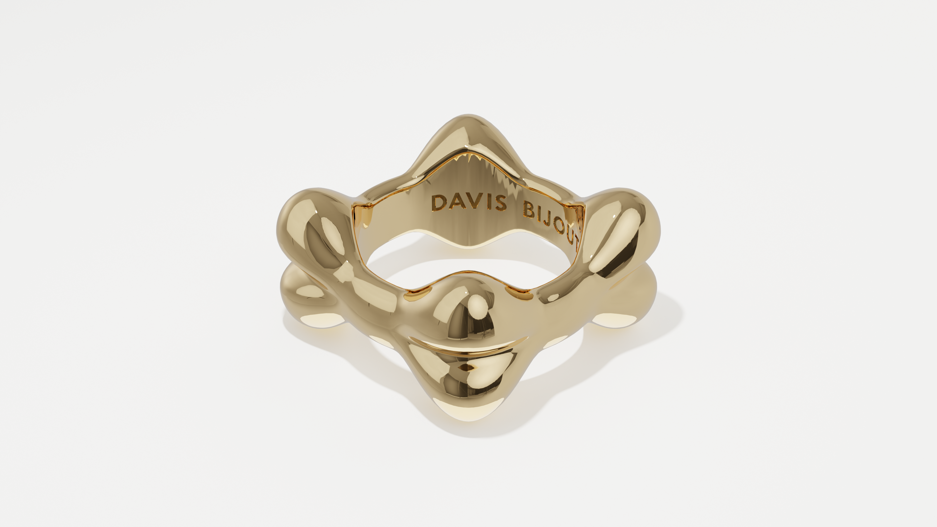 Bone Ribbon Ring Yellow Gold