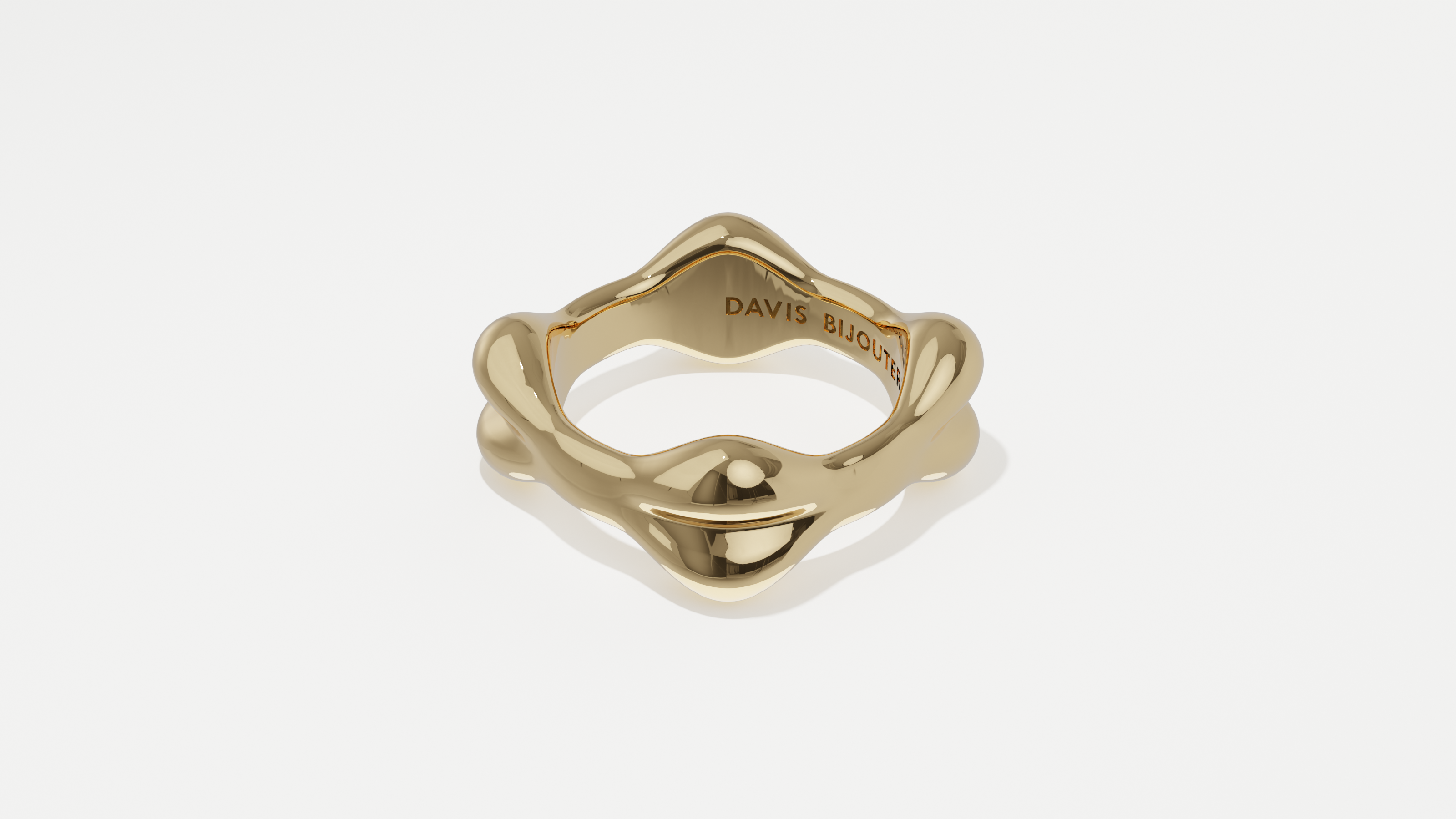 Petite Bone Ribbon Ring Yellow Gold
