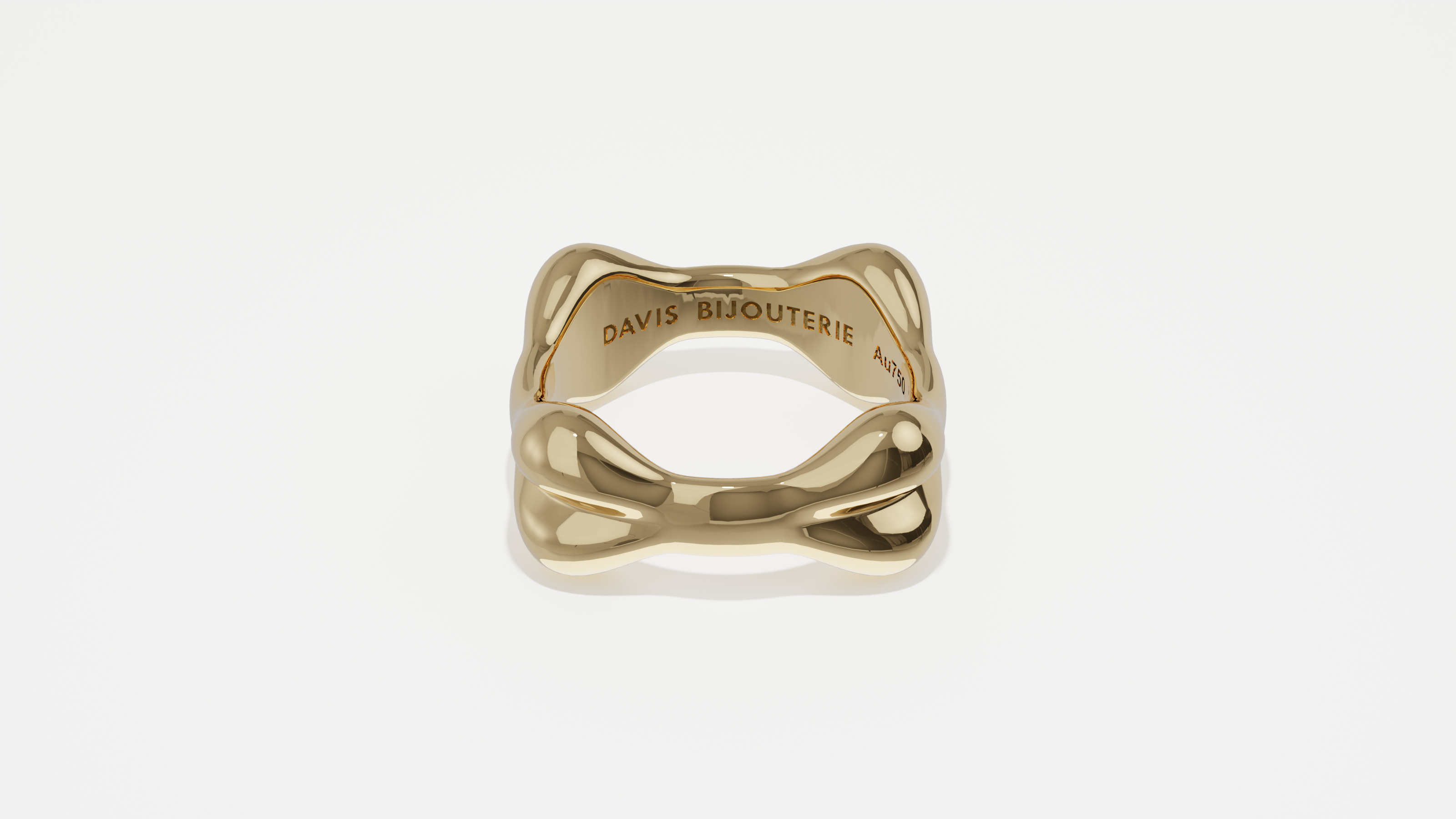 Petite Bone Ribbon Ring Yellow Gold