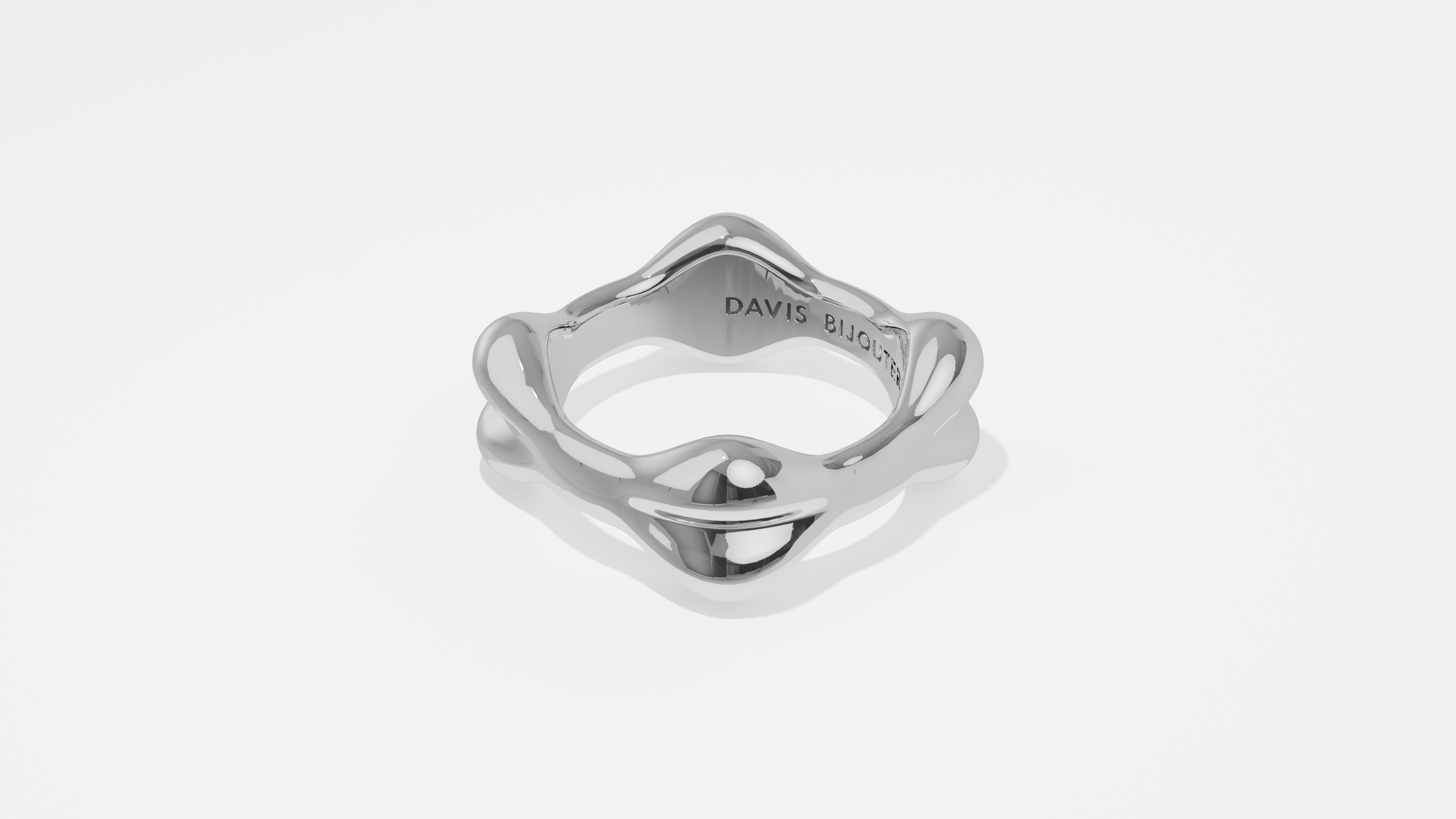 Petite Bone Ribbon Ring Sterling Silver