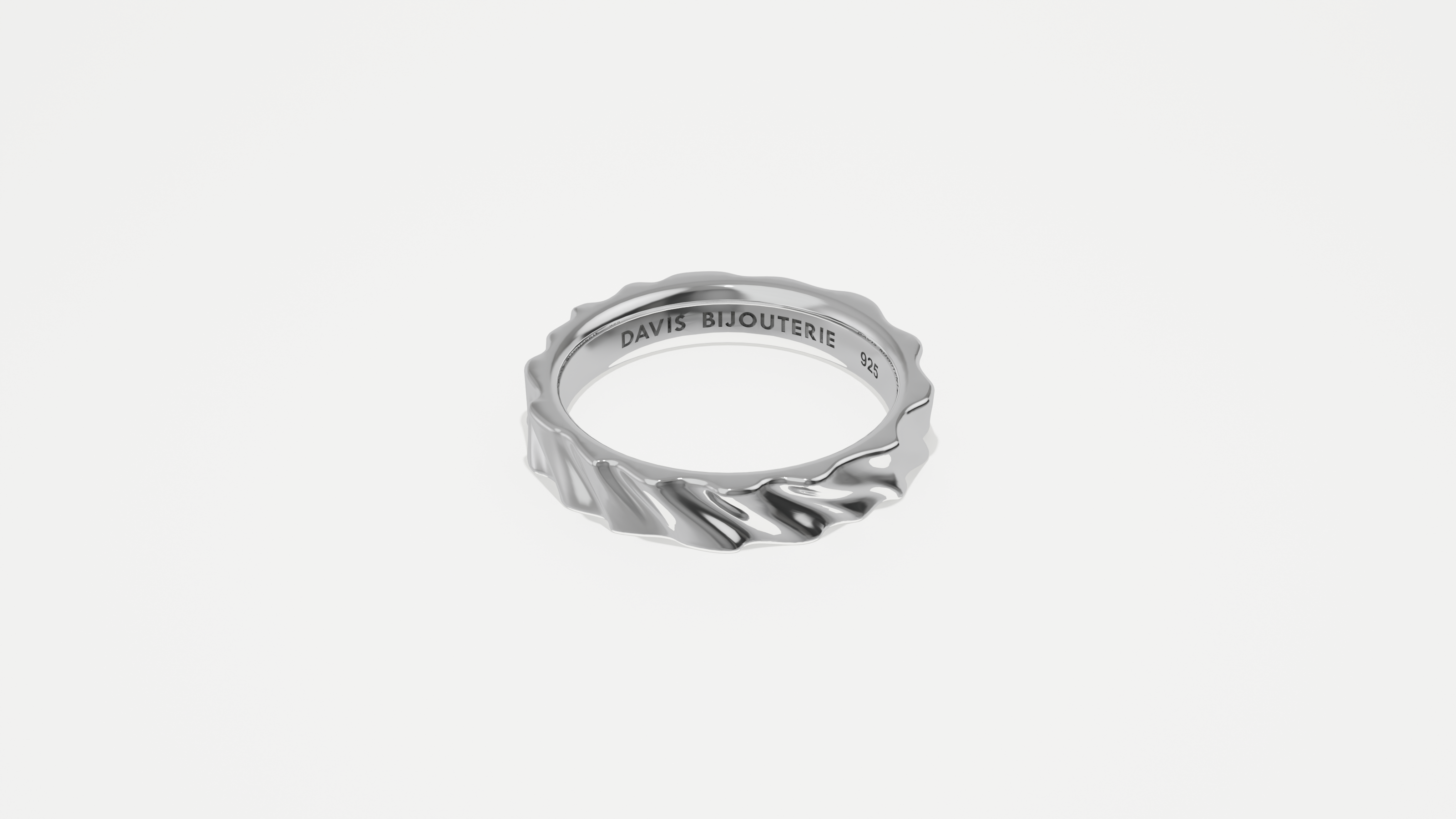4mm Cascade Flat Band Sterling Silver